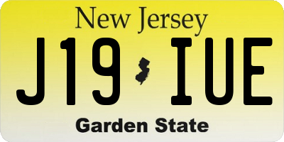 NJ license plate J19IUE