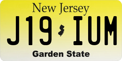 NJ license plate J19IUM