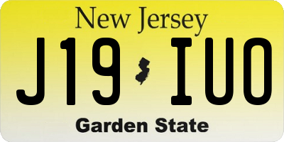 NJ license plate J19IUO