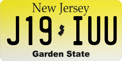NJ license plate J19IUU
