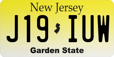 NJ license plate J19IUW