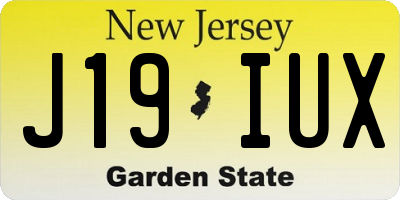 NJ license plate J19IUX