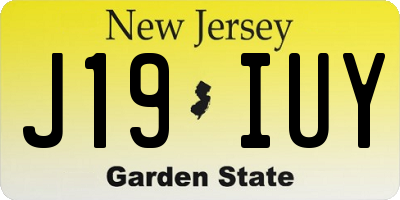 NJ license plate J19IUY