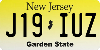 NJ license plate J19IUZ