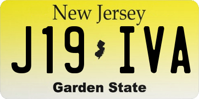NJ license plate J19IVA