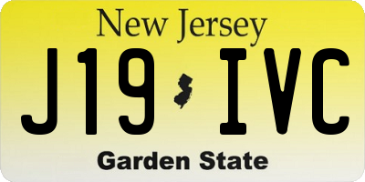 NJ license plate J19IVC