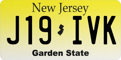 NJ license plate J19IVK