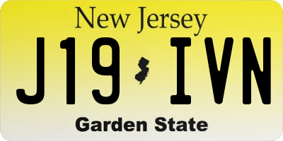 NJ license plate J19IVN