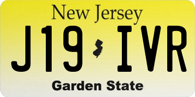 NJ license plate J19IVR