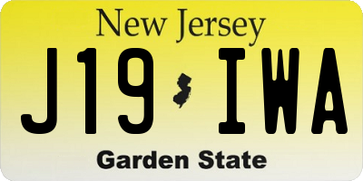 NJ license plate J19IWA