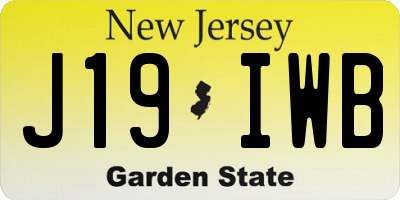 NJ license plate J19IWB