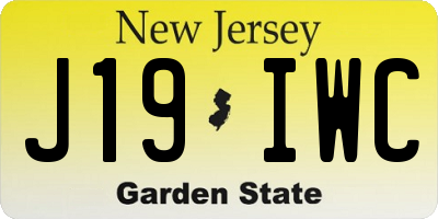 NJ license plate J19IWC