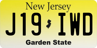 NJ license plate J19IWD