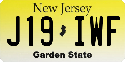 NJ license plate J19IWF