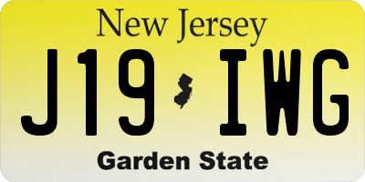 NJ license plate J19IWG