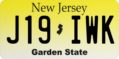NJ license plate J19IWK