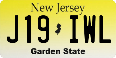 NJ license plate J19IWL