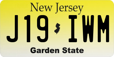 NJ license plate J19IWM