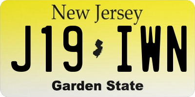 NJ license plate J19IWN