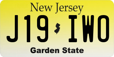 NJ license plate J19IWO