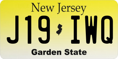 NJ license plate J19IWQ