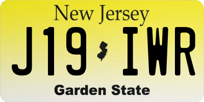 NJ license plate J19IWR