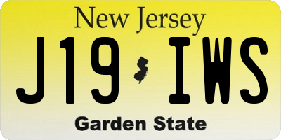 NJ license plate J19IWS
