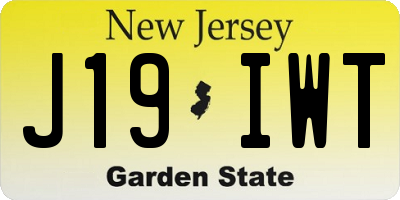 NJ license plate J19IWT