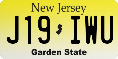 NJ license plate J19IWU