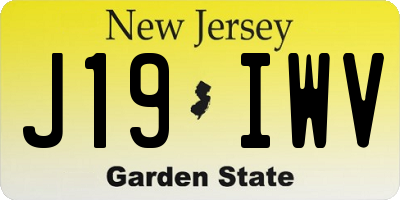 NJ license plate J19IWV