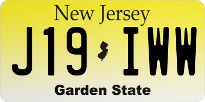 NJ license plate J19IWW