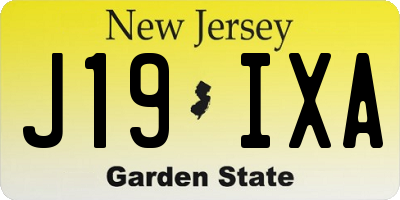 NJ license plate J19IXA