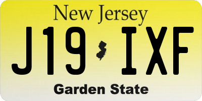 NJ license plate J19IXF