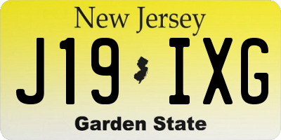 NJ license plate J19IXG