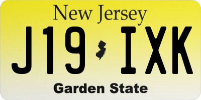 NJ license plate J19IXK