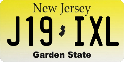 NJ license plate J19IXL