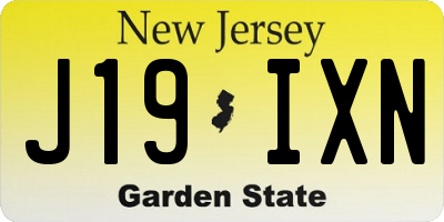 NJ license plate J19IXN