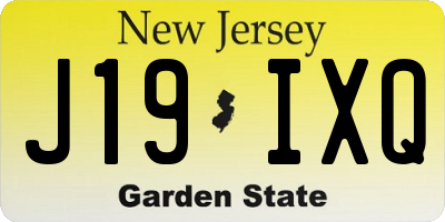 NJ license plate J19IXQ