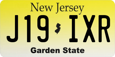 NJ license plate J19IXR