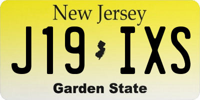 NJ license plate J19IXS