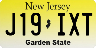 NJ license plate J19IXT