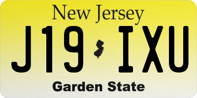 NJ license plate J19IXU