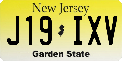 NJ license plate J19IXV
