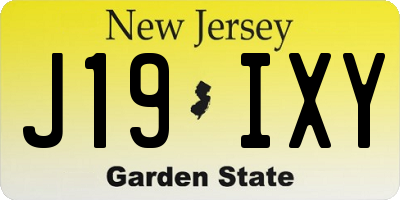 NJ license plate J19IXY