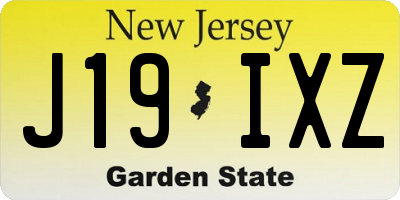 NJ license plate J19IXZ