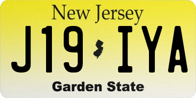 NJ license plate J19IYA