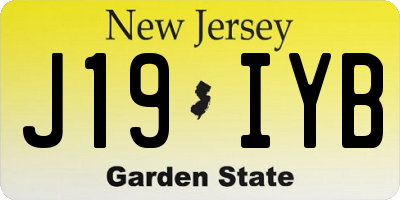 NJ license plate J19IYB