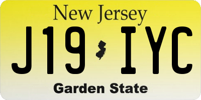 NJ license plate J19IYC