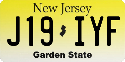 NJ license plate J19IYF