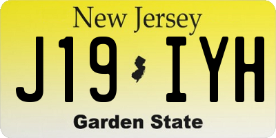NJ license plate J19IYH